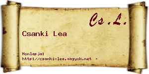 Csanki Lea névjegykártya